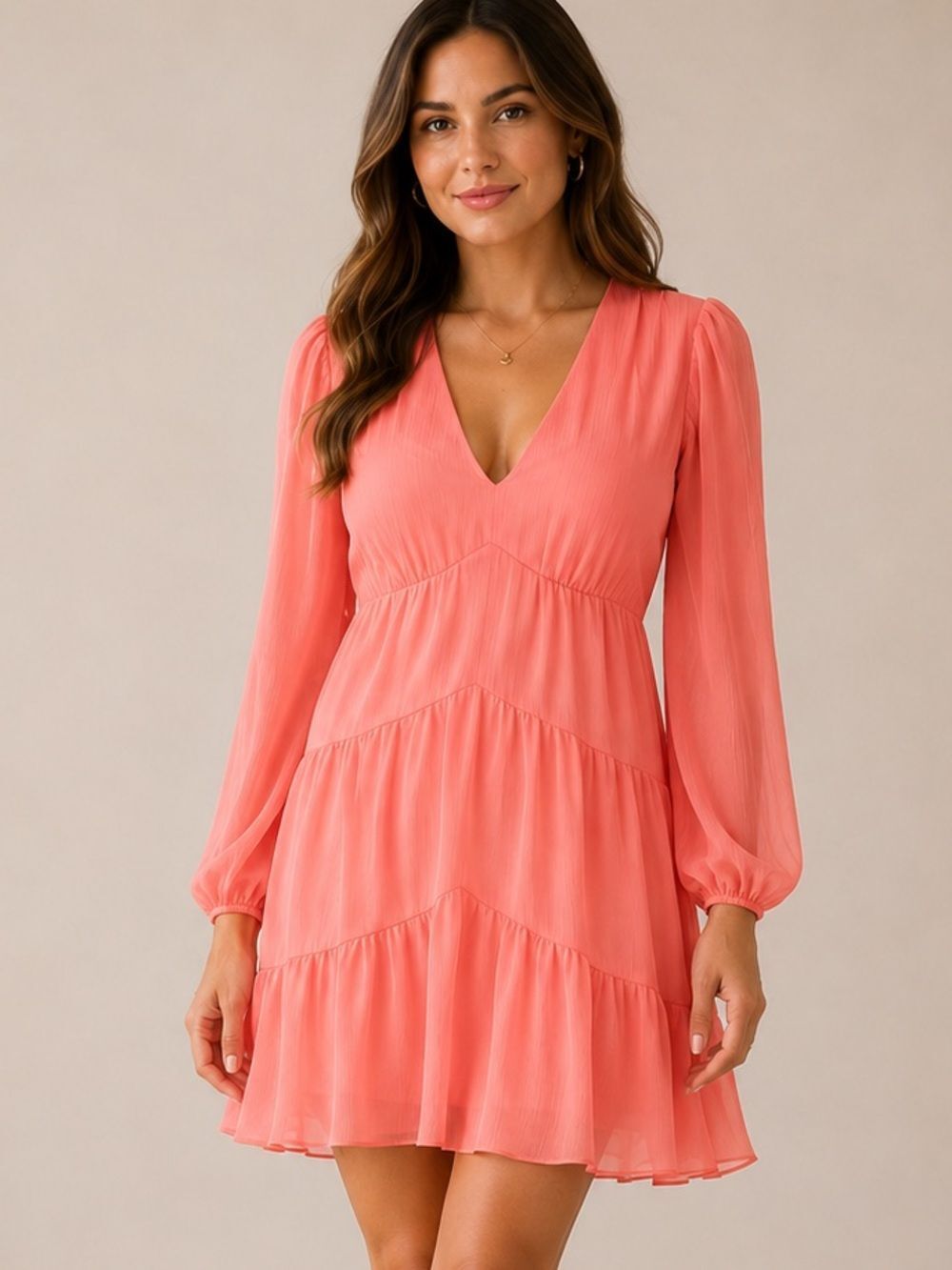 NWT Trina Turk Make Merry Flamingo Dress| Small | Silk-Look Tiered Mini